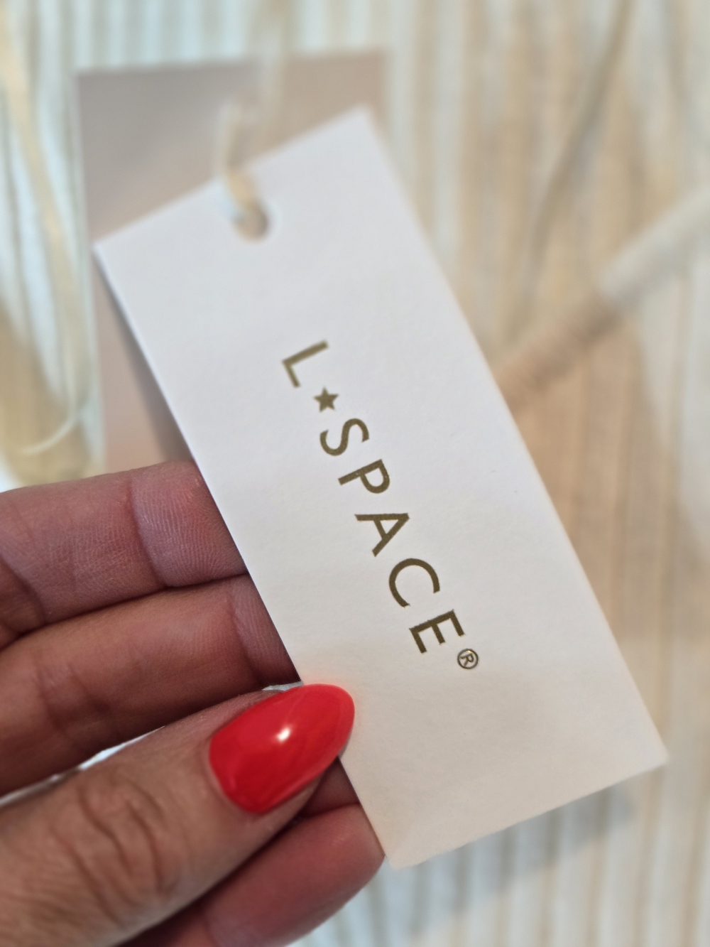 L*Space Cream Ribbed Long-Sleeve Square Neck Top - Picture 3 of 9